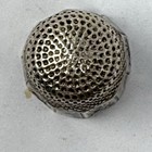 Sterling Silver Thimble Embossed Butterfly Flowers Small