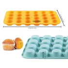 Vruifa 2pcs Silicone Mini Muffin Pan  24 Cups Nonstick Mini Cupcake Pan For B   