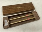 Vintage 1970s Papermate Gold Pen   Pencil Set In Box   Lasso Roundup Advertising