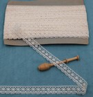 Antique French Bobbin Lace Trim Ribbon Cotton Dentelle Du Puy Vintage Yard