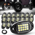 8 12 16 20pcs Rgb pure White Led Rock Lights  Led Underglow Underbody Car Lights