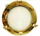 12inch Glass Porthole Shiny Finish Boat Window Nautical Ship Vintage Brass Decor