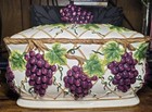 Vintage Kk Ceramic Grapes Kitchen Set 5pc Bread Box Napkin Holder Salt Pepper