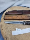 Vintage Fixed Blade Knife With Leather Sheath Unbranded Resembles A Queen