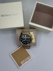 Michael Kors Mk8286 Lexington Chronograph Black Dial Gold-tone Unisex Watch