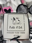 Funny Cat Blanket Kittens W glasses Velvet Soft Extra Large White 60  X 70  New