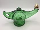 Avon Green Glass Genie Lamp bottle - Vintage