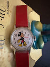 Vintage Mickey Mouse W d p  Mechancal Watch   Watch Stand New With Aged Box