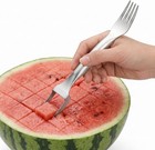 Cripstaste Watermelon Fork Cutter Slicer Tool  2-in-1 Stainless Steel Fruit