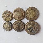 Ancient Roman Greek Drachms Tetradrachms Bronze Silver Coin Lot Of 6 Coins