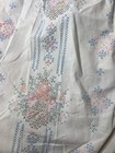 Vintage 2 Curtain Panels Cream Cross Stitch Look 24 x76  Pleated Hook Top