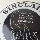 Vintage Sinclair Gasoline Porcelain Sign - Dino Motor Oil Gas Pump Plate Sign