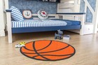 Round Basketball Shape Round Kids Play Area Rug Anti Skid Backing - 725