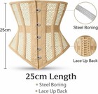 Mesh Underbust Corset Waist Trainer Steel Boned Breathable Cotton Shaper