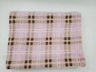 Baby Girl Blanket Pink Brown Plaid Sherpa 29  X 38  Thick Warm B22