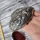 Vintage 1994 International Silver Company Heart Trinket Box Floral Velvet Lined