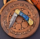 Custom Hand Made Forged Damascus Steel Folding Blade Pocket Knife 1250