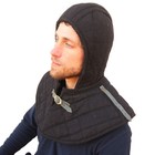 Medieval Renaissance 100  Cotton Padded Collar Armor And Cap Black - Made In Usa