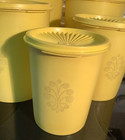 Vintage Tupperware Yellow Canisters Set Of 5 - K