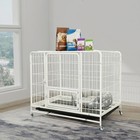 Heavy Duty Pet Dog Cage Strong Metal Crate Kennel Playpen With Wheels  tray