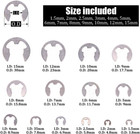 380-pcs  14-size  E-clip Circlip External Retaining Ring Assortment Set - 304 St
