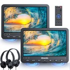 2 X 10 5  Full Hd Car Headrest Monitor Dvd Player Dual Screen Tv Usb sd Battery
