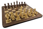 4 Qns Acacia Supreme Knight Staunton Wood Chess Set W  19  Walnut   Maple Board