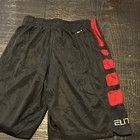 Nike Boys Basketball Athletic Shorts Black red Colorblock Drawstring S 546649