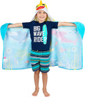 Baby Shark Bath pool beach Soft Cotton Terry Hooded Towel Wrap - 24 In X