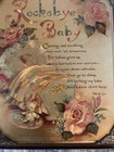 Vintage 80s Nursery baby Decor Shimmering Rockabye Baby Wood Plaque With Poem