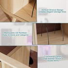 Large Record Player Stand W  Charging Station And Led detachable Sliding Doors