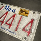 1995 Massachusetts  Motorcycle License Plate Tag Vx4414