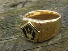 1989 Maserati Chrysler Tc Gold Chrome Ring Size  10 Nos Unique Logo Hi-quality