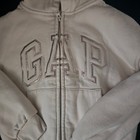 Gap Kids Girls Cream Sherpa Lined Zip Up Hoodie Rose Gold Logo Size M 8 130cm