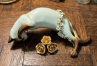 Vintage Siamese Cat Figurine Ceramic Stretching Kitty Glazed Porcelain Decor 6 