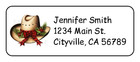Cowboy Christmas Hat Personalized Western Holiday Address Labels Stickers Tags
