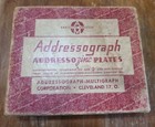Vintage Addressograph Zinc Plates Empty Box Advertising Office Supplies 