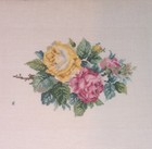 Vintage Completed Petit Point Needlepoint Floral Bouquet Canvas 12  X 10 