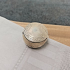 Vintage Sterling Silver 925 Snuff Pill Box Round Etched Engraved Hinged Travel