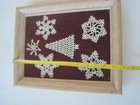 Tatted Tatting Snowflakes Christmas Tree In Frame Antique 14  X 11 