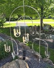 Abstract Birds On Chains Aarikka Finland Wall Hanging Mobile Metal Clear Beads