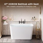 Horow 47   X 27    Acrylic Freestanding Bathtub Soaking Bathtub With Side Drain