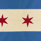 Vintage Cotton Sewn Chicago Illinois American City Flag Cloth Art Antique Usa