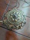 Antique French european Brass Desk Lamp Art Nouveau Belle Epoque Floral C1900