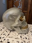 Large Skull Figure Halloween 11 Inch Spooky Silver Gold Home Decor New Mantel