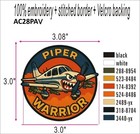 Piper Warrior Cloth Patch - Hook Vel-kro - Pa28  - 3     - Ac28pa-v