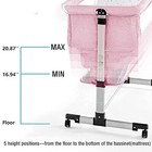 Bedside Baby Bassinet Travel Crib Bed  3-in-1 Height Adjust  Mosquito Net  Pink