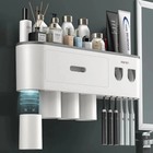 Toothbrush Holder Double Automatic Toothpaste Dispenser Inverted Cup Storage