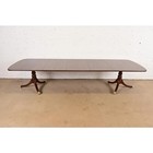 Henredon Georgian Banded Mahogany Pedestal Extension Dining Table  Refinished