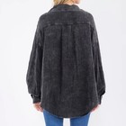 Women s Long Sleeve Button Up Oversized Black Waffle Knit Shirt shacket S M L Xl